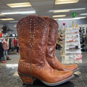 Ariat Studded Tan Western Heeled Boots